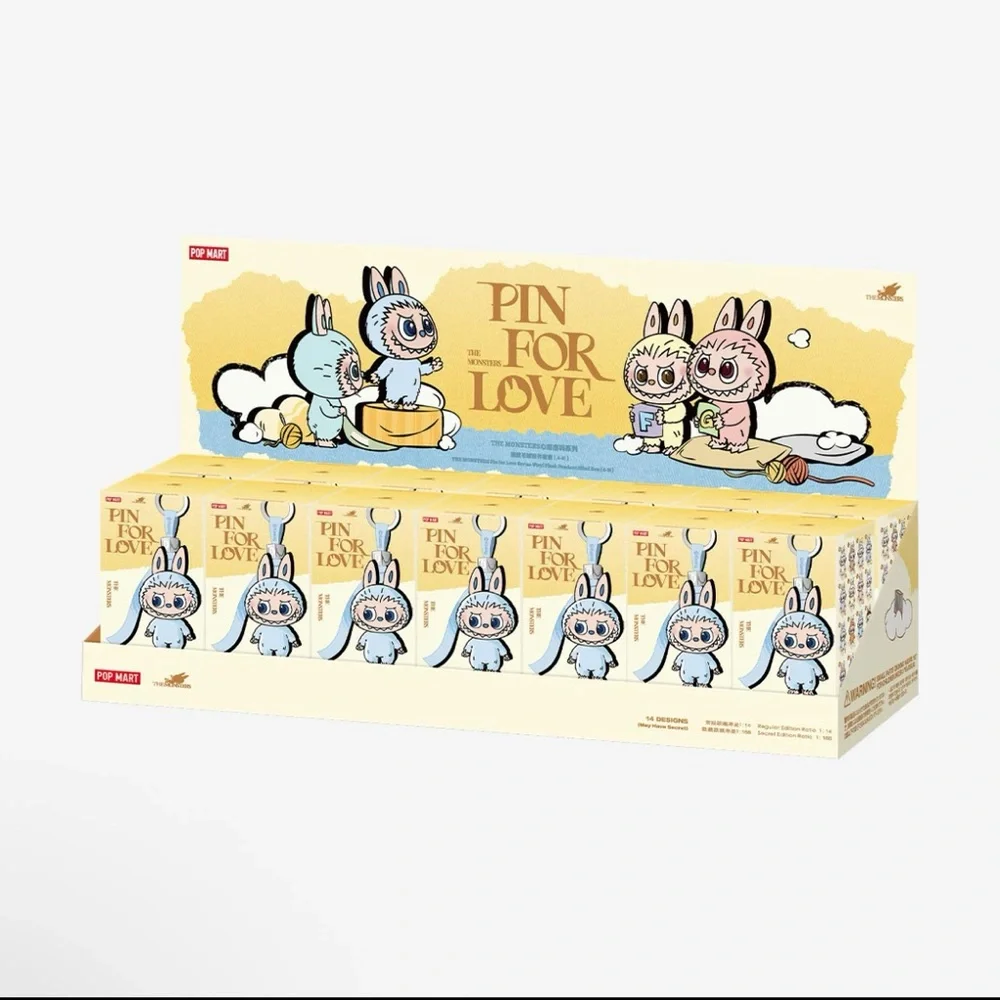 NIB FULL SET of 28 Authentic Pop Mart Pin For Love Labubu Vinyl Pendant Keychain - Picture 8 of 9